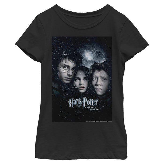 fifth sun Girl's Harry Potter Prisoner Of Azkaban Harry Ron Hermione Poster T-Shirt