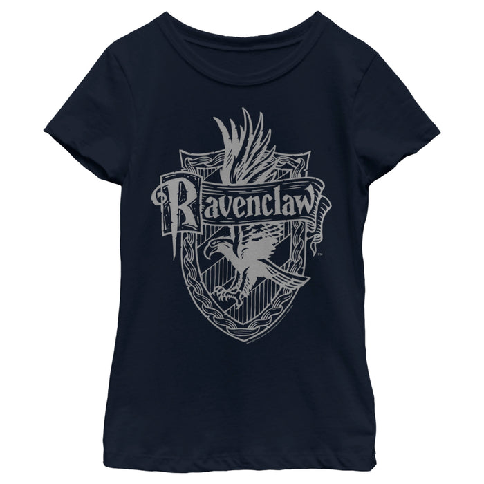 fifth sun Girl's Harry Potter Ravenclaw Line Art Crest T-Shirt
