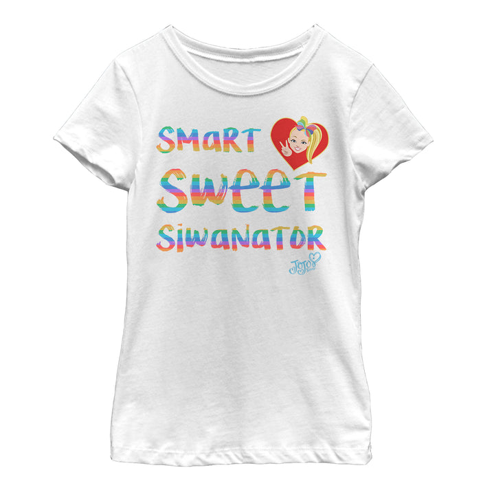 fifth sun Girl's Jojo Siwa Smart Sweet Siwanator T-Shirt