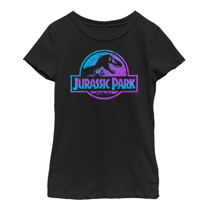 fifth sun Girl's Jurassic Park Ombre Fade Logo T-Shirt