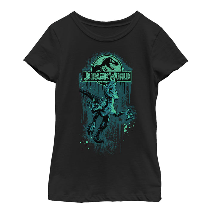 fifth sun Girl's Jurassic Park Raptor on the Loose T-Shirt