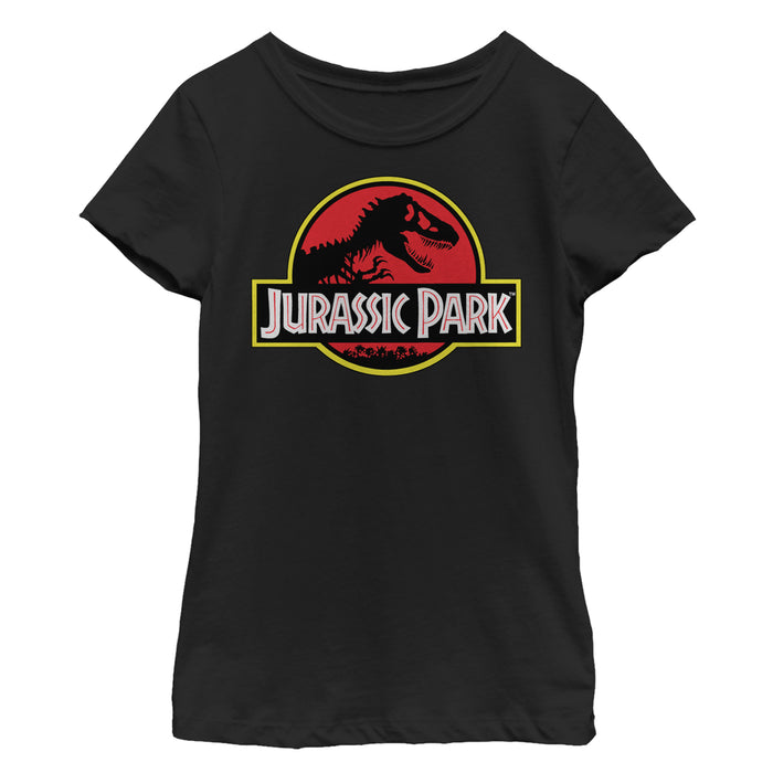 fifth sun Girl's Jurassic Park Retro T Rex Logo T-Shirt