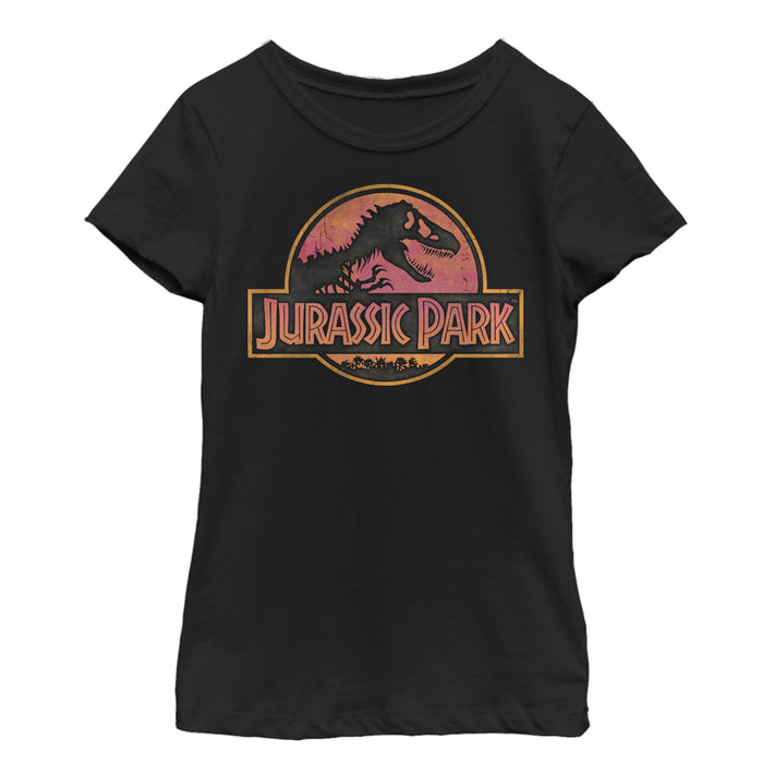 fifth sun Girl's Jurassic Park Sunrise Logo T-Shirt