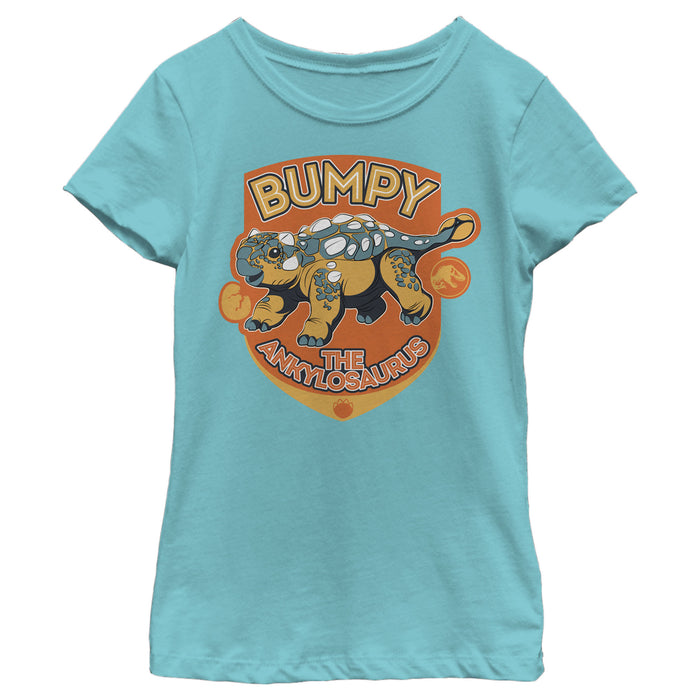 fifth sun Girl's Jurassic World: Camp Cretaceous Bumpy the Ankylosaurus T-Shirt