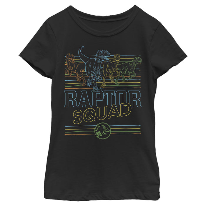 fifth sun Girl's Jurassic World: Camp Cretaceous Retro Raptor Squad T-Shirt