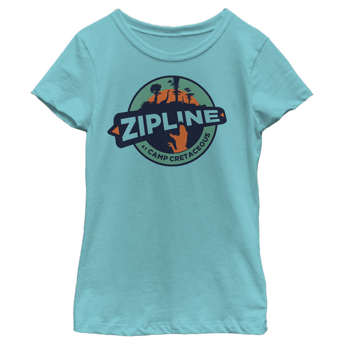 fifth sun Girl's Jurassic World: Camp Cretaceous Zipline Circle Logo T-Shirt