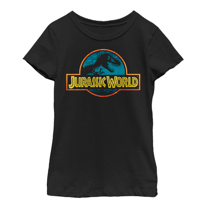 fifth sun Girl's Jurassic World Color Outline Logo T-Shirt