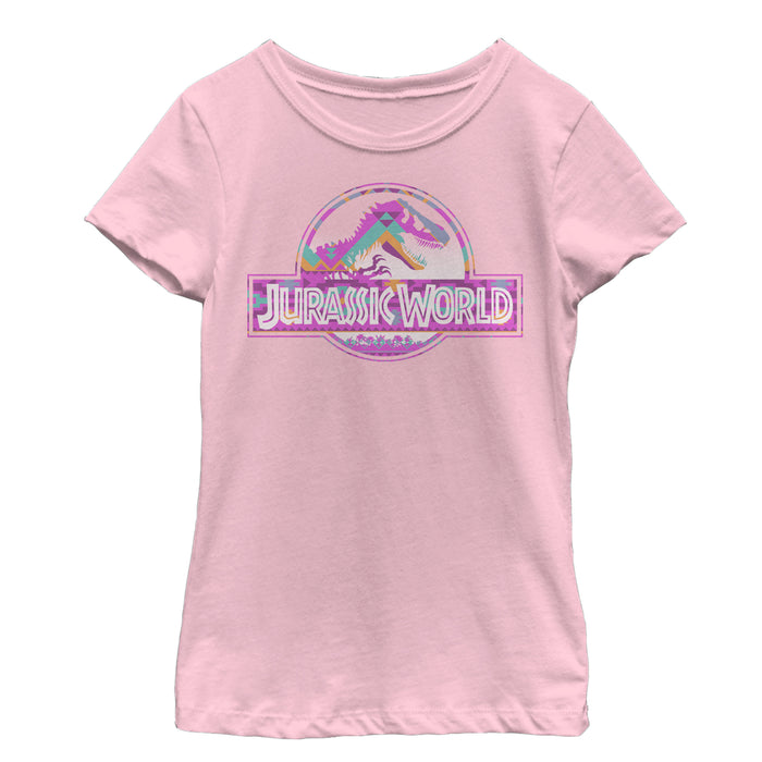 Fifth Sun Girl's Jurassic World Desert Pattern Logo T-Shirt