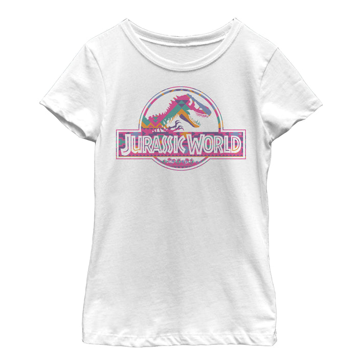 fifth sun Girl's Jurassic World Desert Pattern Logo T-Shirt