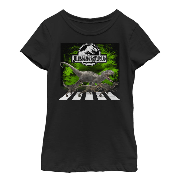 fifth sun Girl's Jurassic World Dinosaur Crosswalk T-Shirt