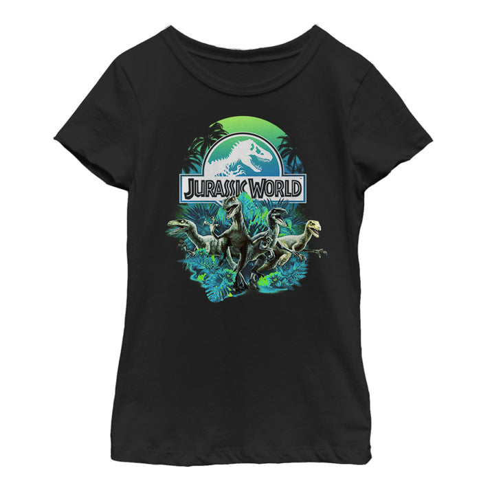 fifth sun Girl's Jurassic World Dinosaur Nature Scene T-Shirt