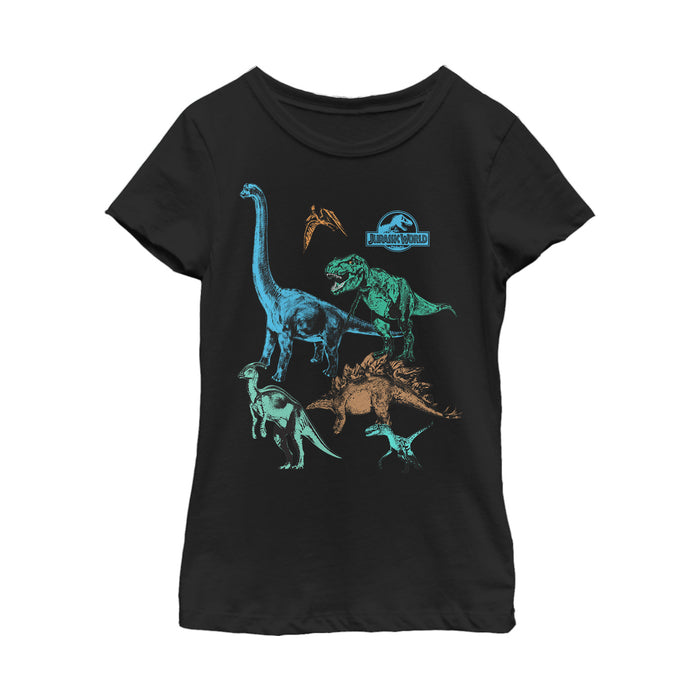 fifth sun Girl's Jurassic World Dinosaur Party Time T-Shirt