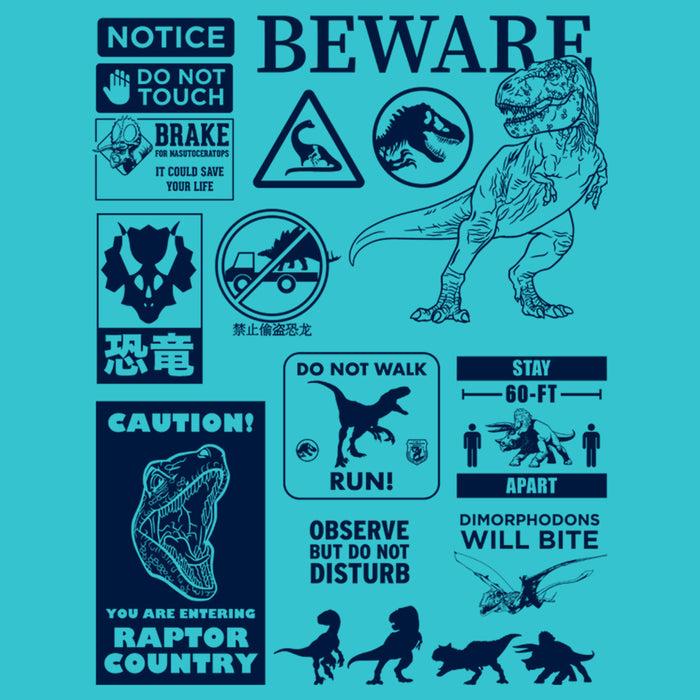 Fifth Sun Girl's Jurassic World: Dominion Beware Dinosaur Message Collage T-Shirt