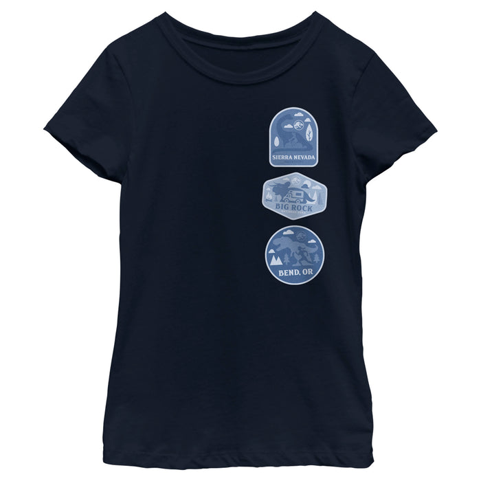 fifth sun Girl's Jurassic World: Dominion Destination Travel Dinosaur Badges T-Shirt