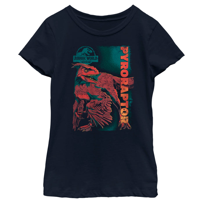 fifth sun Girl's Jurassic World: Dominion Pyroraptor Dinosaur Portrait T-Shirt