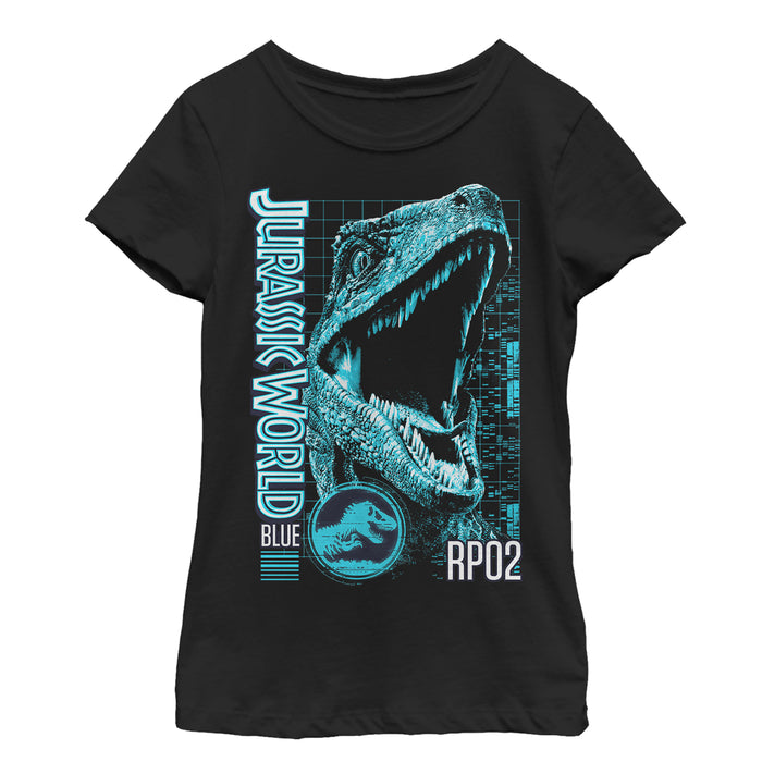 fifth sun Girl's Jurassic World: Fallen Kingdom Blue Portrait T-Shirt