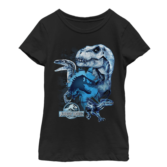 fifth sun Girl's Jurassic World: Fallen Kingdom Dinosaur Frost T-Shirt