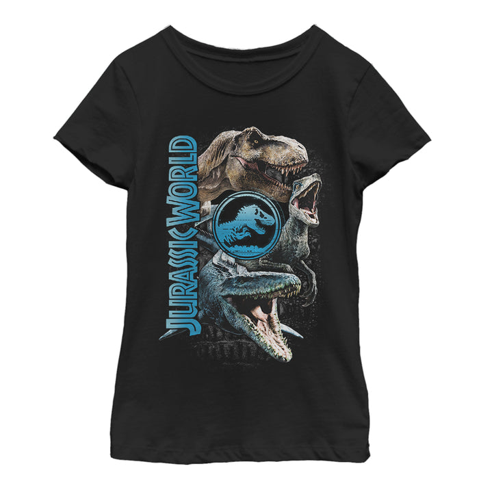 fifth sun Girl's Jurassic World: Fallen Kingdom Dinosaur Montage T-Shirt