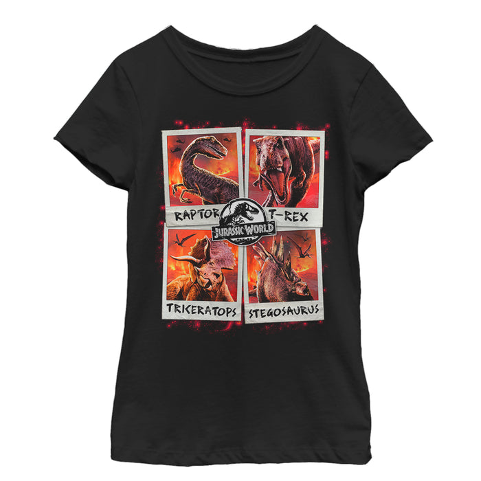 fifth sun Girl's Jurassic World: Fallen Kingdom Fire Polaroid T-Shirt