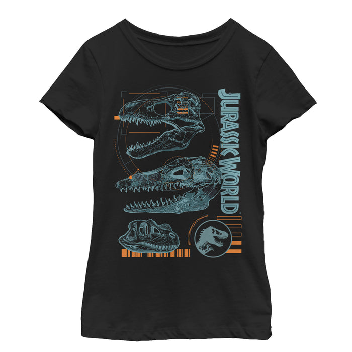 fifth sun Girl's Jurassic World: Fallen Kingdom Fossil Skulls T-Shirt