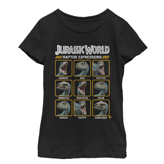 fifth sun Girl's Jurassic World: Fallen Kingdom Raptor Expressions T-Shirt
