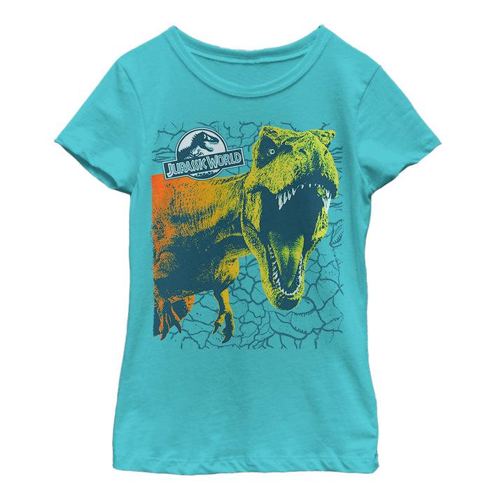 fifth sun Girl's Jurassic World: Fallen Kingdom Sharp Teeth Crack T-Shirt