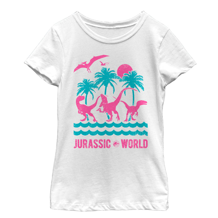 fifth sun Girl's Jurassic World: Fallen Kingdom Tropical Dinosaurs T-Shirt