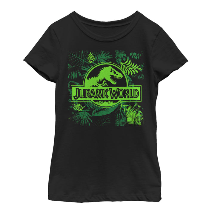 Fifth Sun Girl's Jurassic World Fern Leaf Logo T-Shirt