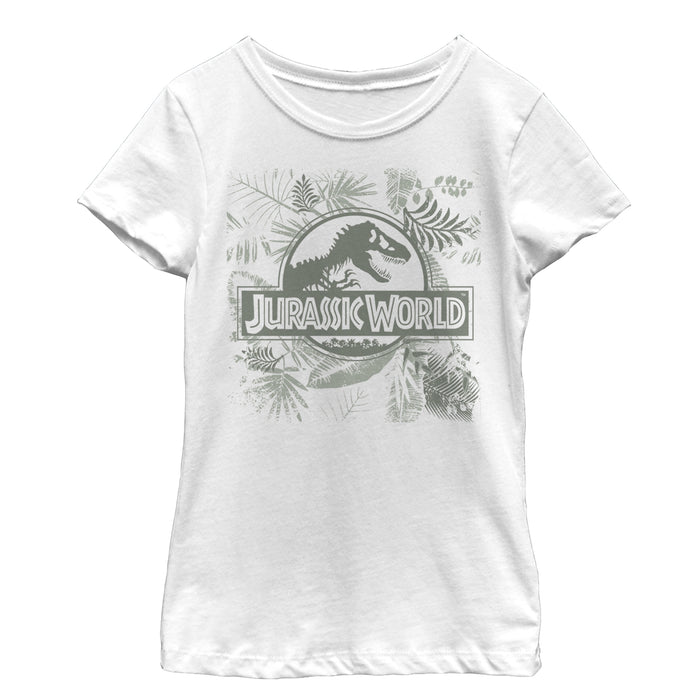 fifth sun Girl's Jurassic World Fern Leaf Logo T-Shirt