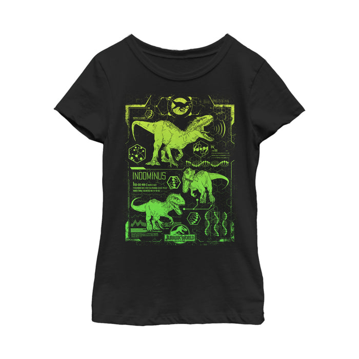 fifth sun Girl's Jurassic World Indominus Schematics T-Shirt