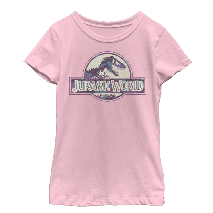 fifth sun Girl's Jurassic World Light Camo Logo T-Shirt