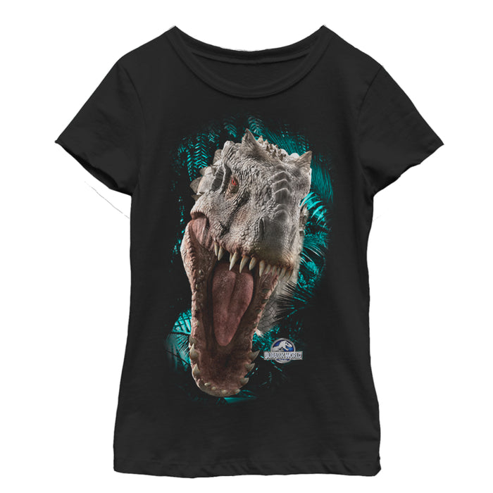 fifth sun Girl's Jurassic World Red-Eyed Monster T-Shirt