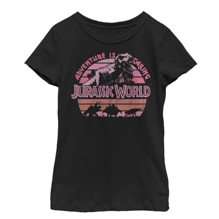 fifth sun Girl's Jurassic World Retro Adventure is Calling T-Shirt