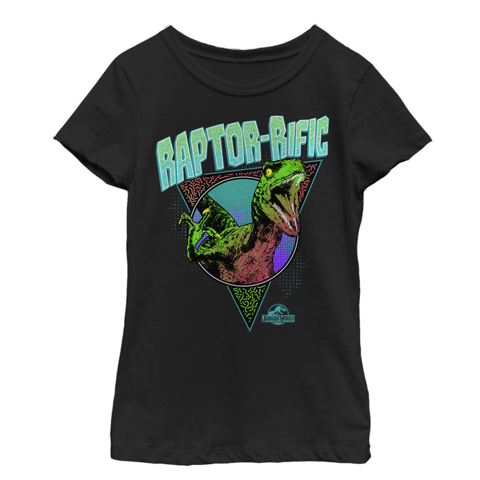 fifth sun Girl's Jurassic World Retro Raptorrific T-Shirt