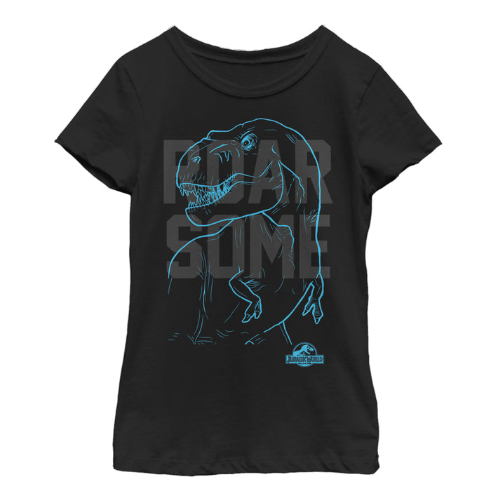 fifth sun Girl's Jurassic World Roarsome Outline T-Shirt