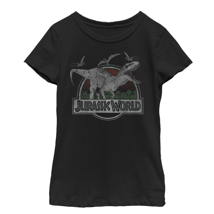 fifth sun Girl's Jurassic World T. Rex and Pterodactyls T-Shirt