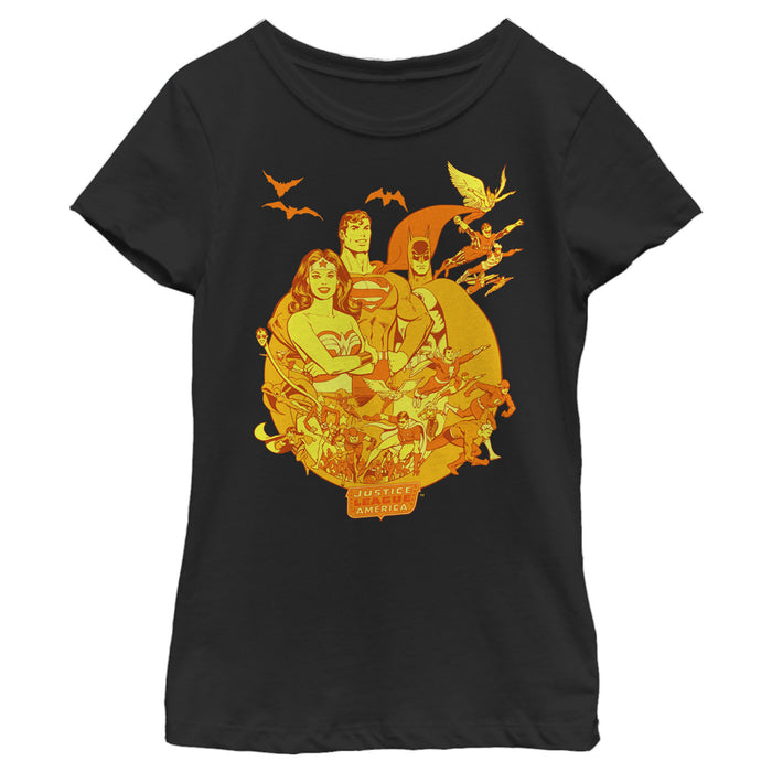 fifth sun Girl's Justice League Pumpkin League T-Shirt