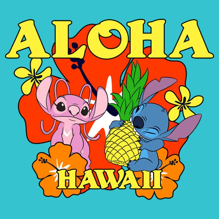 Fifth Sun Girl's Lilo & Stitch Aloha Hawaii Angel And Stitch T-Shirt