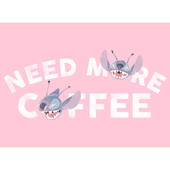 Fifth Sun Girl's Lilo & Stitch Need More Coffee Distressed Stitch T-Shirt