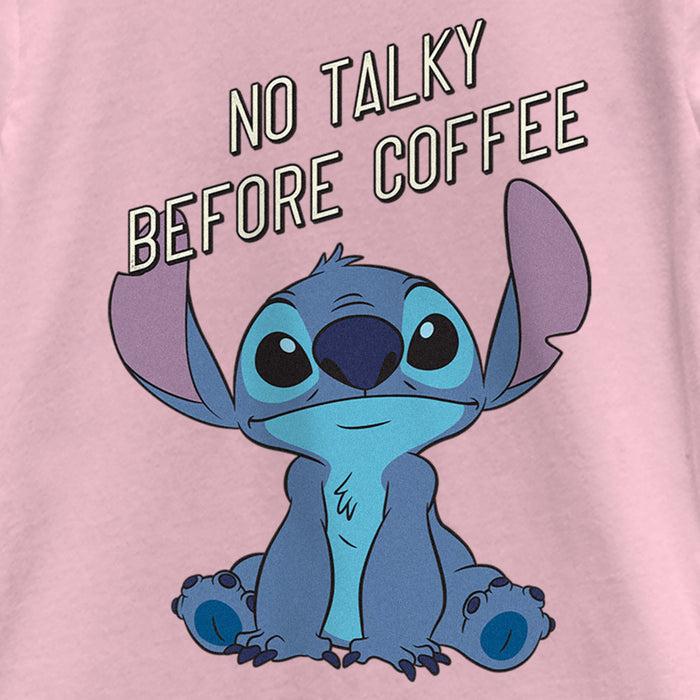 Fifth Sun Girl's Lilo & Stitch No Talky Before Coffee T-Shirt