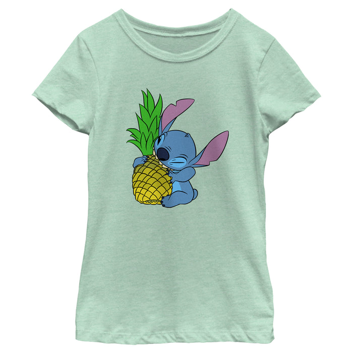 fifth sun Girl's Lilo & Stitch Pineapple Lover Stitch T-Shirt