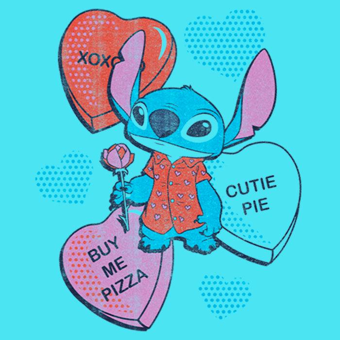Fifth Sun Girl's Lilo & Stitch Sweet Hearts And Pizza T-Shirt