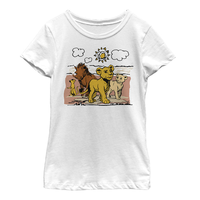 fifth sun Girl's Lion King Best Friends Cartoon T-Shirt