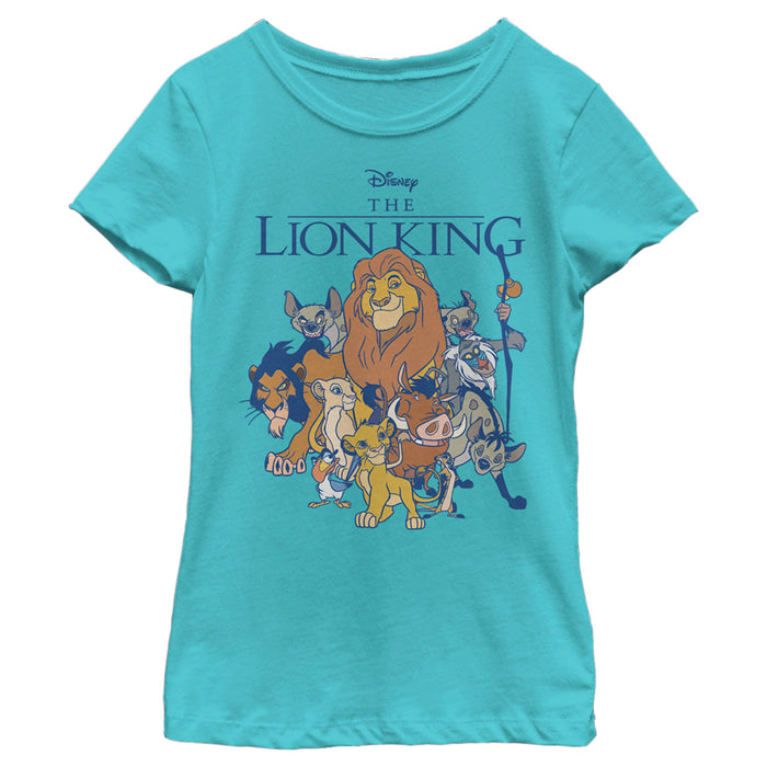 fifth sun Girl's Lion King Character Group Shot T-Shirt