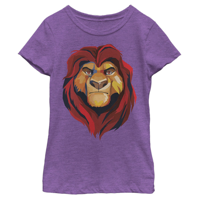 Fifth Sun Girl's Lion King Geometric Mufasa Portrait T-Shirt