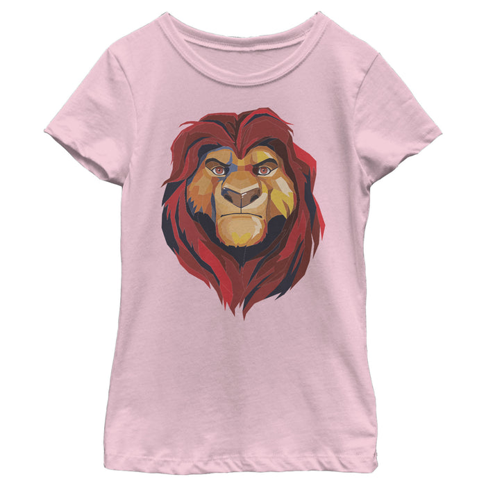 fifth sun Girl's Lion King Geometric Mufasa Portrait T-Shirt