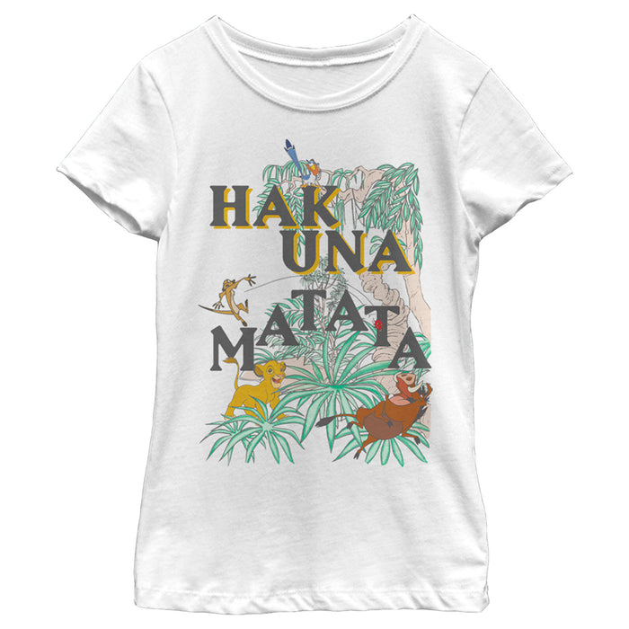 fifth sun Girl's Lion King Hakuna Matata Colorful Oasis T-Shirt