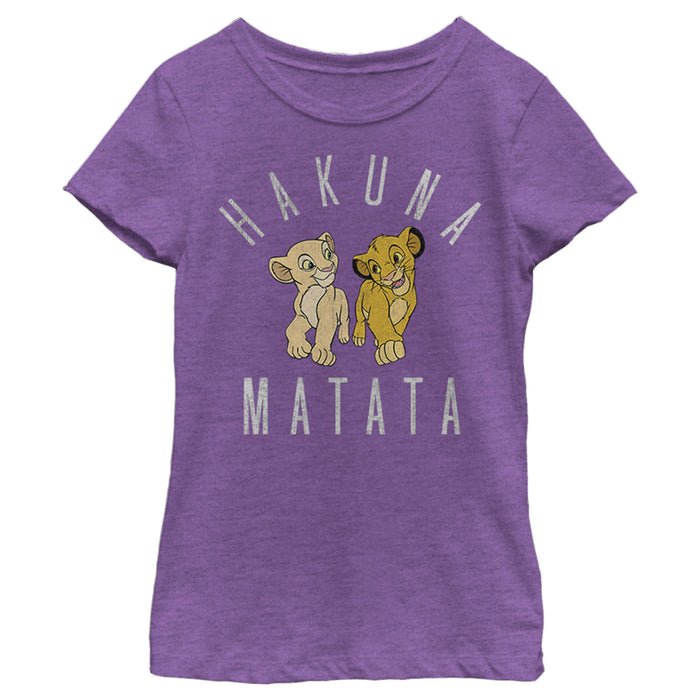 fifth sun Girl's Lion King Nala and Simba Distressed T-Shirt