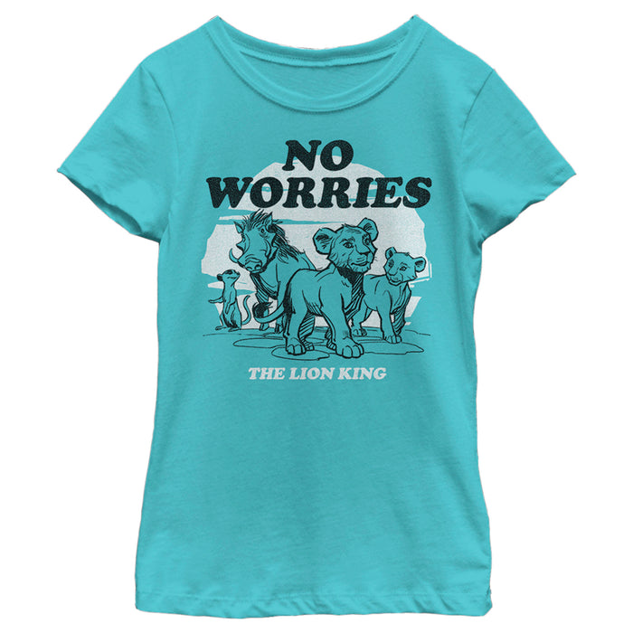 Fifth Sun Girl's Lion King No Worries Cartoon T-Shirt