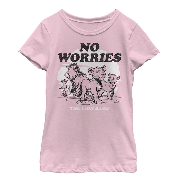 fifth sun Girl's Lion King No Worries Cartoon T-Shirt
